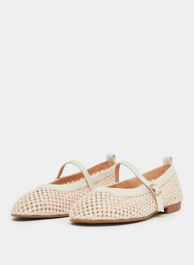 ستايلي حذاء باليرينا فلات منسوجة